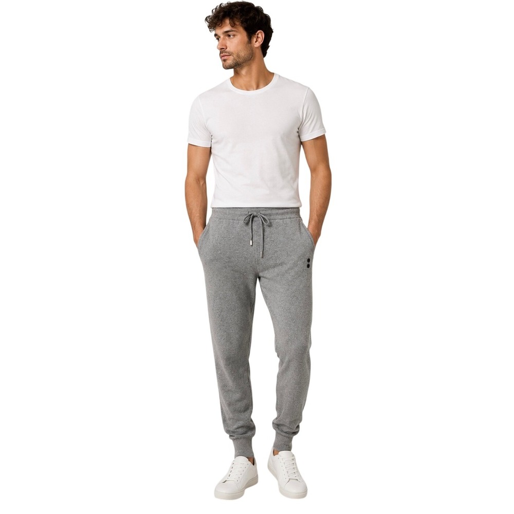 Ron Dorff Cotton Cashmere Blend Joggers Gray Knit Lounge Pants Size L